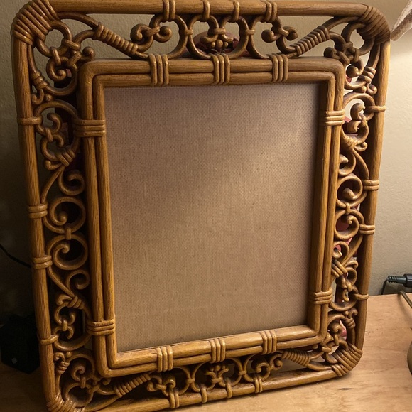 Vintage Homco Brown Faux Wicker Wall Photo Frame - Picture 8 of 8